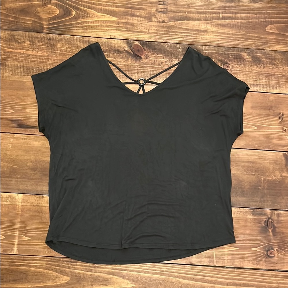 Olive Green Women's Top with Back Detail